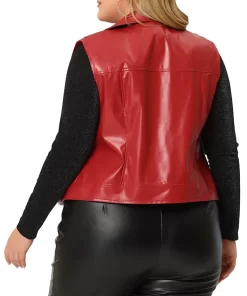 womens-classic-red-faux-leather-biker-vest