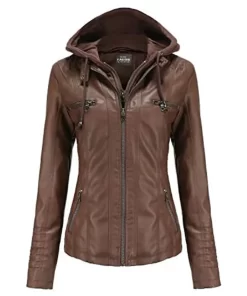 womens-coffee-brown-faux-leather-jacket-with-removable-hood