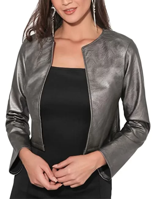 womens-cropped-grey-faux-leather-jacket