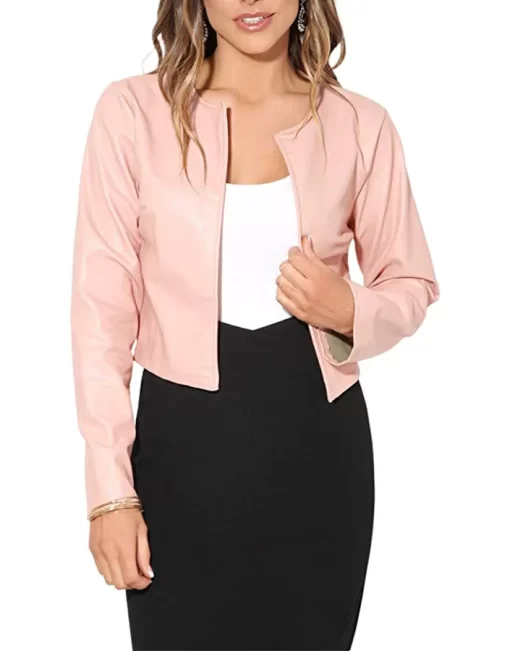 womens-cropped-pink-faux-leather-jacket