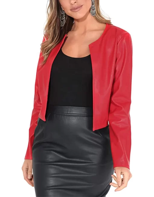 womens-cropped-red-faux-leather-jacket