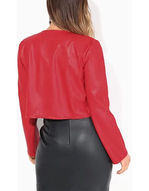 womens-cropped-red-faux-leather-jacket