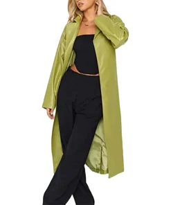 womens-green-faux-leather-coat