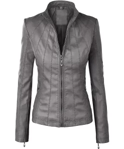 womens-grey-faux-leather-slim-fit-jacket