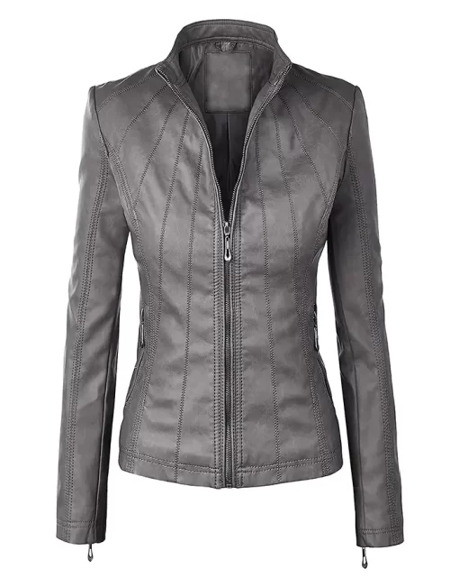 womens-grey-faux-leather-slim-fit-jacket