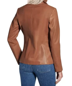 womens-long-sleeve-dark-brown-faux-leather-jacket