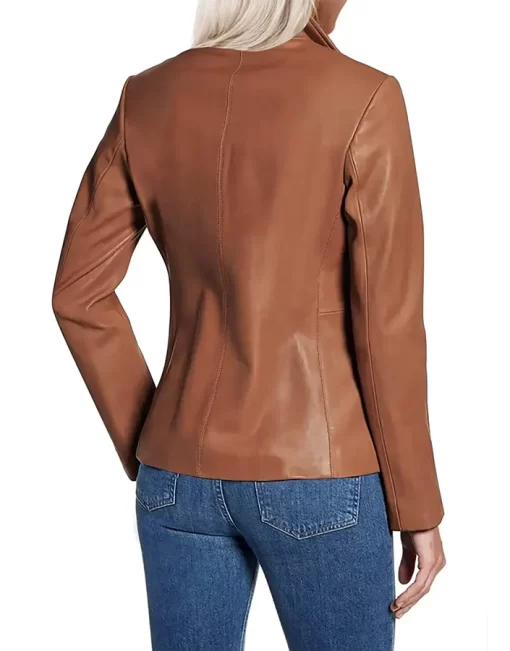 womens-long-sleeve-dark-brown-faux-leather-jacket