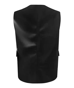 womens-open-front-black-faux-leather-vest