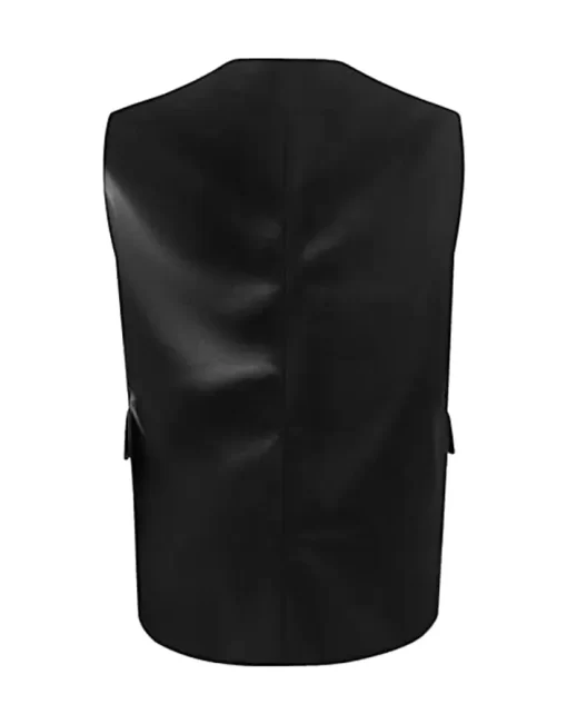 womens-open-front-black-faux-leather-vest