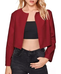 womens-open-front-burgundy-faux-leather-jacket