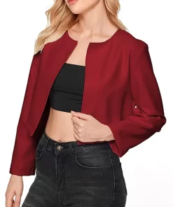 womens-open-front-burgundy-faux-leather-jacket