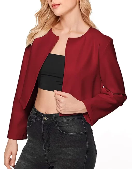 womens-open-front-burgundy-faux-leather-jacket