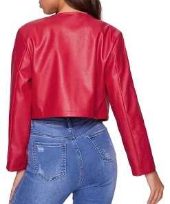 womens-open-front-red-faux-leather-jacket