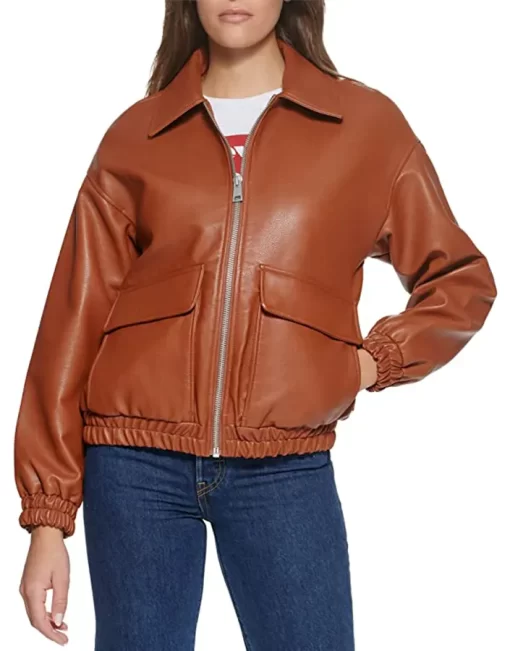 womens-oversized-brown-faux-leather-bomber-jacket