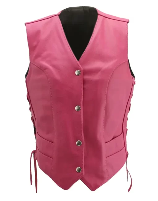 womens-pink-faux-leather-biker-vest