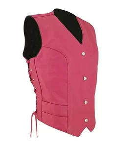 womens-pink-faux-leather-biker-vest