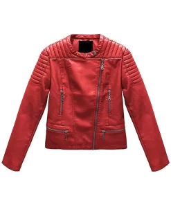 womens-red-faux-leather-biker-jacket