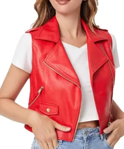 womens-red-faux-leather-moto-vest