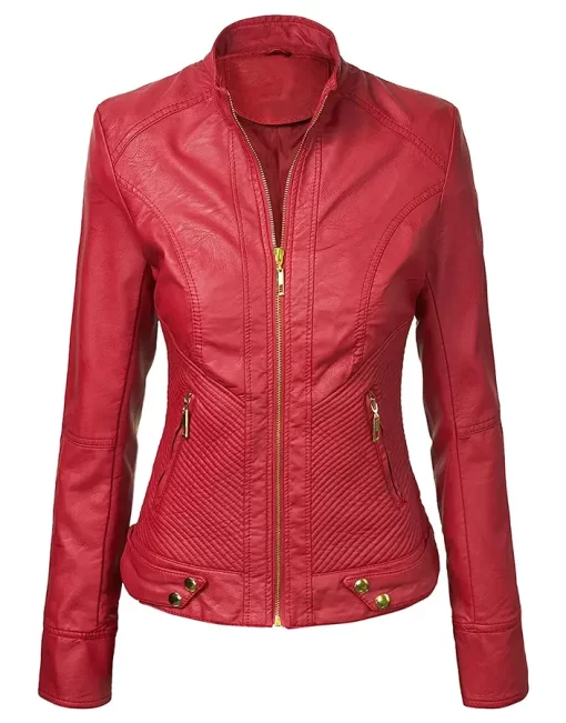 womens-red-faux-leather-slim-fit-jacket