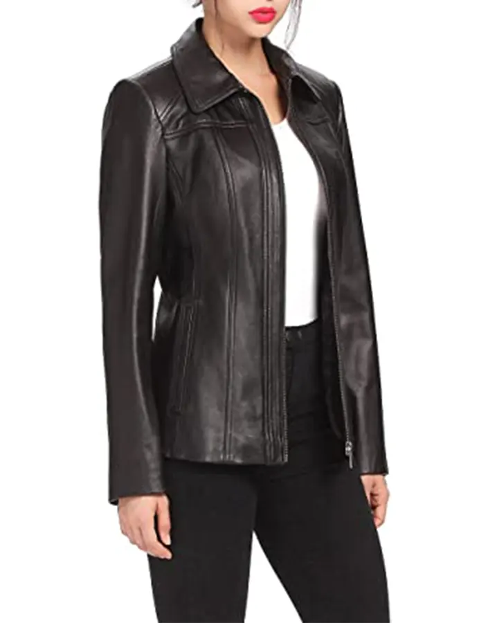 womens-shirt-collar-black-faux-leather-jacket-3 womens-shirt-collar-black-faux-leather-jacket