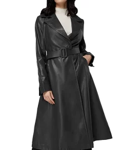 womens-single-breasted-black-faux-leather-coat