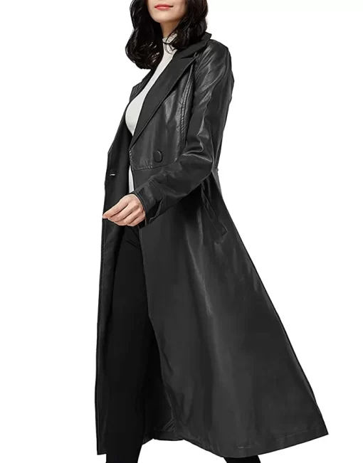 womens-single-breasted-black-faux-leather-coat