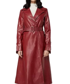 womens-single-breasted-red-faux-leather-coat