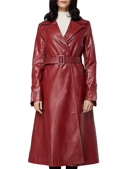 womens-single-breasted-red-faux-leather-coat