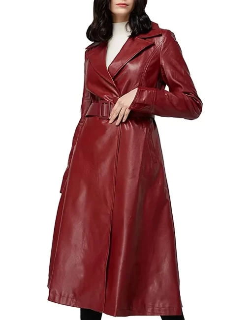 womens-single-breasted-red-faux-leather-coat