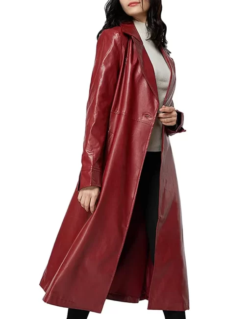 womens-single-breasted-red-faux-leather-coat