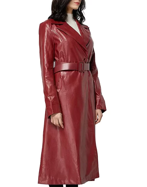 womens-single-breasted-red-faux-leather-coat