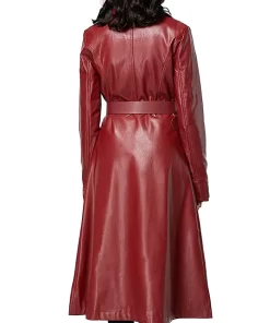 womens-single-breasted-red-faux-leather-coat