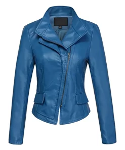 womens-stylish-blue-faux-leather-jacket