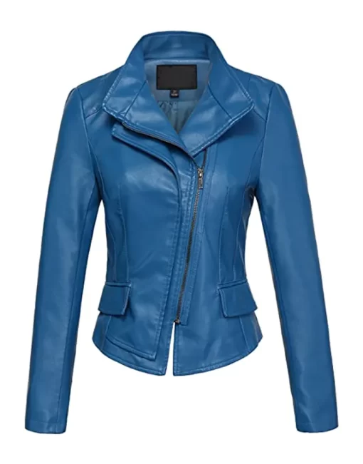 womens-stylish-blue-faux-leather-jacket