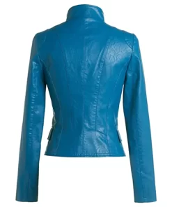 womens-stylish-blue-faux-leather-jacket