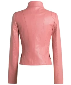 womens-stylish-peach-faux-leather-jacket