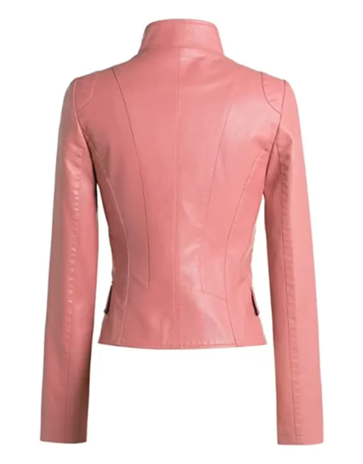 womens-stylish-peach-faux-leather-jacket