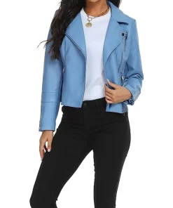 womens-vegan-blue-faux-leather-jacket