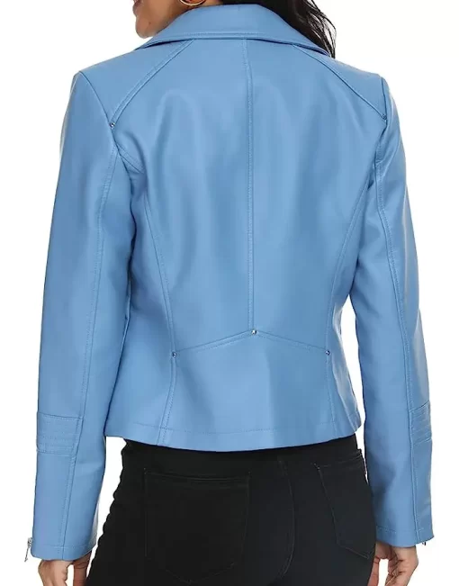 womens-vegan-blue-faux-leather-jacket