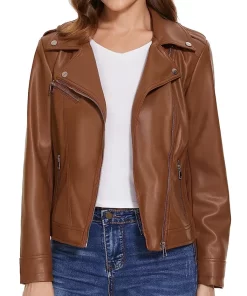 womens-vegan-dark-brown-faux-leather-jacket