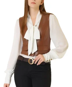 womens-versatile-racerback-brown-faux-leather-vest