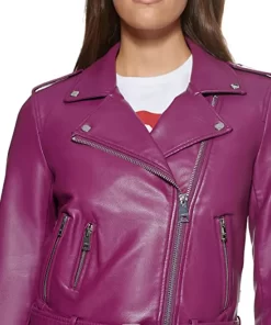 womens-purple-faux-leather-motorcycle-belted-jacket