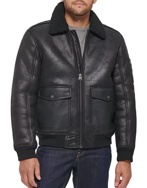 black-faux-leather-jacket-mens-with-fur-collar