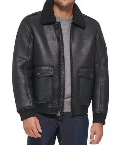 black-faux-leather-jacket-mens-with-fur-collar