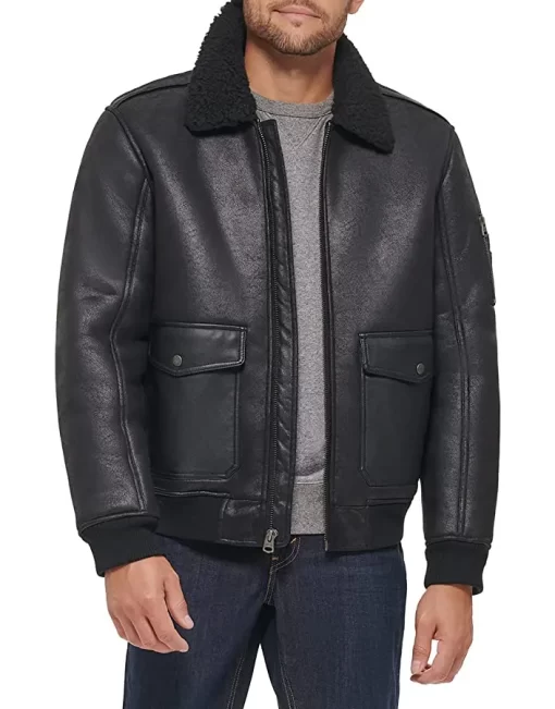 black-faux-leather-jacket-mens-with-fur-collar