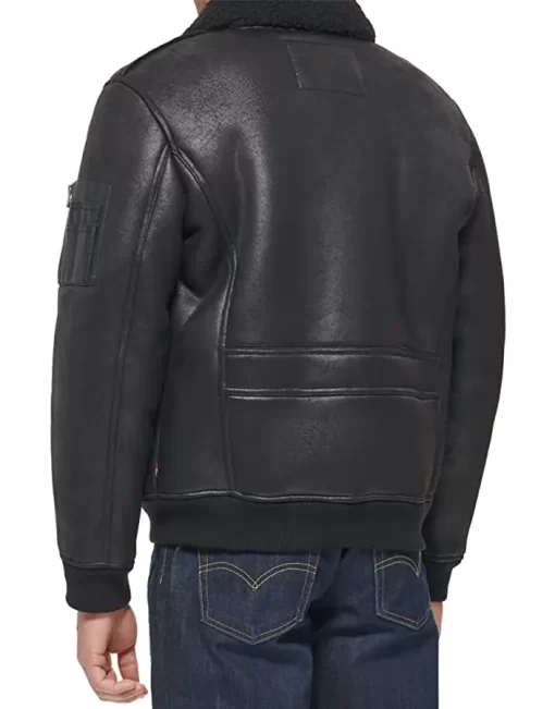 black-faux-leather-jacket-mens-with-fur-collar