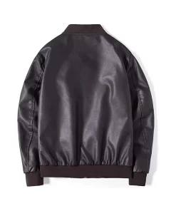 mens-black-faux-leather-slim-fit-bomber-jacket