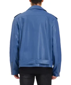 mens-blue-faux-leather-jacket