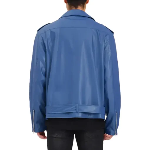 mens-blue-faux-leather-jacket