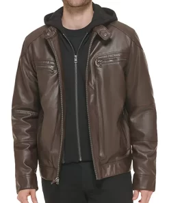 mens-brown-faux-leather-moto-jacket-with-removable-hood